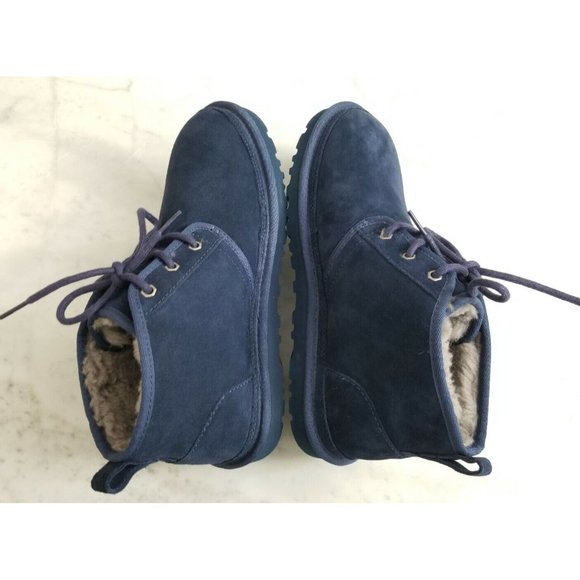 UGG Neumel Chukka Boot Navy Blue Suede Mens Size 8 41 - Picture 4 of 5